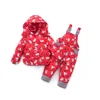 Winter Kinder Kleidung Set für Baby Mädchen Jungen Kinder Skianzug Overalls Ente Daunenmantel Warme Schneeanzüge Jacken + Lätzchen Hosen 2 teile/satz LJ201125