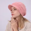 Bonnet d'hiver pour femmes, mise à jour, chapeau tricoté chaud et extensible, casquette tête de mort avec visière, mode pour filles