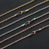 2022 nouveau 3mm en acier inoxydable corde chaîne collier Hip Hop collier bijoux pour femmes hommes bricolage pendentif collier 16in-24in