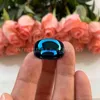 4mm 8mm 6mm anéis de carboneto de tungstênio azul para mulheres banda de casamento acabamento polido anel conforto ajuste 220209