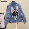 NEEDBO Denim Jacket Oversize Crop Embroidery Jacket Woman Casual Loose Jeans Jacket Women Summer Female Women Jackets and Coats LJ200813