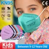 14 Coloré FFP2 KN95 pour masques pour enfants Liste blanche Protection à cinq couches Masque facial de protection anti-poussière Filtre en forme de saule Respirateur DHL