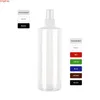500ml x 12 Refillable DIY Plastic Bottle With Black White Transparent Mist Sprayer Large Size Perfume Freshner Containergood qualtity