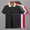 Nuevo diseñador Polos Hombres Casual Polo Camiseta Imprimir Bordado Moda Europa París High Street Color sólido Hombres Polos abrigo Algodón M-3XL