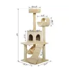 Kattmöbler 52 "Cat Tree Scratching Tower Post Condo Pet Kitty House Qylumw BDESPORTS