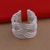 925 Silver Open Ring Women Girl Braided Finger Ring Fashion Jewelry Accessories Gift for Love Friend