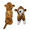 Dog Clothes Transformation Dress Coral Fleece Pet Hooded Sweater Tiger Shaped Dogs Outing Coat Cat Four-legged Clothing