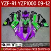 Kit de carrosserie pour YAMAHA YZF-R1 YZF R1 1000 CC YZF-1000 09-12 Corps 92No.130 YZF1000 YZF R 1 2009 2010 2011 2012 Shark Purple 1000CC YZFR1 09 10 11 12 Carénage de moto