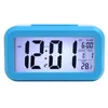 Sveglia muta in plastica LCD Smart Clock Temperatura Carino fotosensibile Comodino Digital Snooze Nightlight Calendario RRF13192