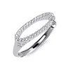 Splendido anello di perle con zirconi Anello per fedi nuziali in argento sterling 925 Accessorio per gioielleria elegante in stile che fa 5 pezzi