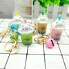 Tea Cup Keychain Pearl Cat Milk Cover Buckle Bag Small Gift Into Oil Pendant9550043