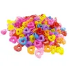 100 adet / grup Karışık Renkler Mini Kalp Kelebek Çiçek Şekli Kelepçeleri Çocuk Kız Saç Klipler Moda Aksesuarları