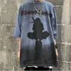 Сострадательные мужские темные декадентные короткие рукава INS оригинальные аниме наруто одежда Учиха Итачи Свободная полусмотанная футболка W1221