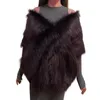 Schals Dame Plüsch Kunstpelz Schal Wrap Braut Hochzeit Gilet Stola Weste Bolero Achselzucken Cape Schwarz Weiß Braun Stilvoll1