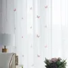 Stereo-Schmetterlings-Tüllvorhang für Wohnzimmer, rosa Schmetterlingsgarn, Fenstervorhänge für Kinderzimmer, weiß/grauer Voile #GI LJ201224