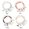 Elo Cadeia Estrela Do Mar Doce Estilo Étnico Feminino Menina Flor Corda Elástica Pulseiras Baleia Cauda Dupla Camada Bangles Inte22