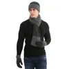 Winter Knit Beanie Hat Neck Warmer Scarf and Touch Screen Gloves Set 3 Pcs Fleece Lined Skull Cap for Men Women