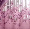 Nuevo diseño de lujo europeo, cortina de café púrpura, cortinas 3d de cocina, bonita cortina multicolor para sala de estar, telas 1