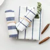 1piece high quality Blue white check striped tea towel kitchen towel napkin table cloth 100% cotton yarndye fabric T200307