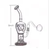 Faberge Fab Egg Wasserpfeifen Glasbongs Swiss Perc Recycler Rauchen Wasserpfeifen Dab Rig Duschkopf Wabenperkolator mit 14 mm Ölschale 1 Stück