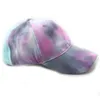 Men Women Hip Hop Harajuku Cotton Baseball Hat Gradient Colorful Tie-Dye Printing Street Dance Sun Protection Adjustable cap Y200730