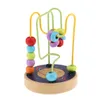 Colorful Cartoon Wooden Bead Maze Roller Coaster Activity Cube Educational Abacus Beads Circle Toys for Children Toddlers Kids LJ201113