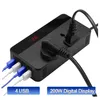 200W bilkraftsverterare Universal socket Strömkabelplugg 12V 220V med digital display 4 USB-konverterad Adapter Modifierad Sine Wave Switch Laddningsdocka