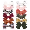 Girls Hair Clips Bow Barrettes Baby Kids Safety Whole Wrapped Hairpins Toddler Bowknot Clippers Headwear Hair Accessories for Children Solid Color YL2513