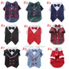 Stylish Dog Suit Bow Tie Costume Dog Apparel Puppy Tuxedo Wedding Halloween Birthday Cosplay Shirt Pet Formal Clothes for Small Medium Dogs 17 Color Wholesale A293