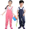 2020 Baby Mädchen Hosen PU Winddicht Kleinkind Jungen Regen Overall Wasserdichte Kinder Overalls Frühling Hosen Kleidung für Kinder LJ201203