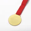 Sublimatiemedailles geven de voorkeur aan blanco DIY Zink Alloy Award Medaille met lint sportvergaderingspellen prijzen