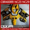 Kit de corpo para Honda 400cc CBR400 RR NC23 CBR 400 RR CC NC29 88-99 Bodywork 65No.29 CBR400RR Amarelo Black 88 89 90 91 92 93 CBR 400RR 1988 1989 1990 1991 1992 1993 Fairing OEM