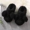 Pantoufles de chien de fourrure de haute qualité mignon dessin animé animal femmes hiver chaud peluche maison moelleux diapositives coton maison chaussures Y200424