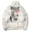 Männer Winter Parkas Mantel Hip Hop Taschen Dicke Jacken Männer Mode Lässig Textur Druck Streetwear Übergroße Jacke Tops 201218