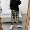Pantaloni da uomo Stile coreano Plaid con coulisse allentato Plus Size Kpop Abbigliamento 2021 Ulzzang Fashion Joggers Abbigliamento uomo Pantaloni sportivi casual