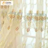 European Embroidered Blackout Curtains Customized Window Curtain Fabric Custom Size