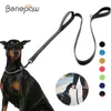 Benepaw Reflective Padded Dog Leash Two Handle Durable Small Medium Large Dog Pet Training Leash Nylon Lead 7 Colors LJ2012017557498