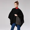 Fast färg imitation cashmere stora öppna gaffel sjal Europe och Förenta staterna för att hålla varm monokrom Cape Plain Cape.