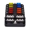 غطاء بلاستيكي 12 طريقًا Blade Fuse Block 12V 32V Fuse Box حامل مع ضوء مؤشر LED لقارب السيارات البحرية