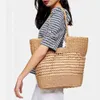 Boodschappentassen sac hoofd en paille ajour pour femmes, Grande capacit, SAC Papier Tiss, Bandoulire, Fourre-Tout, Plage, Voyage, Bali, Winkelen 220303