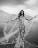 Zuhair Murad Magnifique Sirène 2021 Robes De Mariée Sheer Neck Appliqued Illusion Robes De Mariée Avec Train Détachable Robe De Mariage Dos Nu