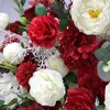 Dekorativa Blommor Kransar Flona Jul Poinsettia Vit Konstgjorda Swag Bröllop Bakgrund Centerpieces Table Floral Arrangemang Deora