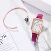 Orologio da polso Donne Braccialetto di orologio al quarzo di moda Set di orologi di lusso Semplici vestito in pelle Signore Relogio Mujer 2022 Goccia