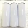 20oz de sublimação em branco revestimento para transferência de calor Skinny copo de aço inoxidável de aço inoxidável tumblers DIY presente de natal