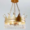 Couronne nordique lustre en cristal créatif salon couloir chambre d'enfants pays américain LED lustre créatif doré