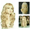 Modische blonde lange lockige Perücken für Damen, natürliches gewelltes Haar, Cosplay-Party-Pop-Perücke