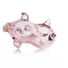 작은 파이프 투명 핑크 미니 귀여운 작은 돼지 손 스푼 연기 손 파이프 장비 장비 Pyrex Bong 8940754