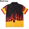 Dark Icon Flame Shirt Men Vintage Street Men's Shirt Summer Hawaiian Shirt Man Clothing 220224