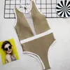 Sexy Leopard Drukuj siatki One Piece Swimwear Kobiety Push Up Suit Suit 2020 New New Neck Swimsuit Kobieta Deep V Beach Nosić 5211 T200708