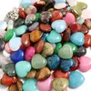 16mm Wholesale Fashion Beads Natural Heart Stone Charms Gemstone For Jewelry Making Women Earring DIY Accessories